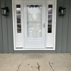 Front Door, Entry Door, Sidelite, Sidelites, Door with Sidelites, White, White Door, Storm Door, Door Install, Install, Installation
