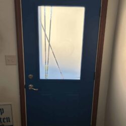blue, door, front door, replacement, installation, back door, storm door, decorative, decorative glass